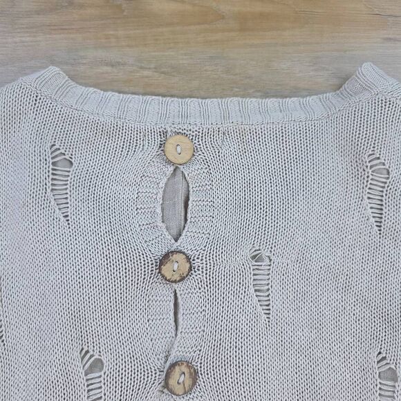 🍑Selfie Couture by Trendology Tan Asymmetric Sweater Small - Picture 5 of 12